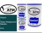 Preview: Nissan, Deep Wedgewood Metallic, KT5: 500ml Lackdose + 500ml Klarlack + 250ml Härter - Set, von ATW Autoteile West.